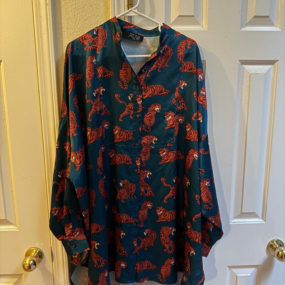 Dressed in LALA Teal and Orange Tiger Print Set (top and pants) **RARE**
